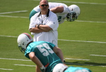 DAVIE, FL - MAY 02:  Head coach Tony Sparano of the Miami Dolphins watches his team during mini camp on May 2, 2009 at the Miami Dolphins Training facility in Davie, Florida.  (Photo by Marc Serota/Getty Images)