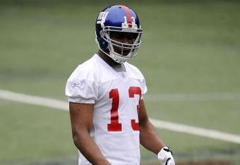 EAST RUTHERFORD, NJ - MAY 09:  Ramses Barden #13 of the New York Giants works out at rookie camp on May 9, 2009 in East Rutherford, New Jersey.  (Photo by Jeff Zelevansky/Getty Images)