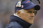 FOXBOROUGH, MA - OCTOBER 24:  Offensive Line and Assistant Head Coach Dante Scarnecchia of the New England Patriots looks on from the sideline during the game against the New York Jets on October 24, 2004 at Gillette Stadium in Foxboro, Massachusetts. The Patriots defeated the Jets 13-7. (Photo by Rick Stewart/Getty Images)