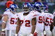 EAST RUTHERFORD, NJ - AUGUST 23:  Osi Umenyiora #72 of the New York Giants waits during a timeout against the New York Jets during a preseason NFL game at Giants Stadium in the Meadowlands on August 23, 2008 in East Rutherford, New Jersey.  (Photo by Jeff Zelevansky/Getty Images) 