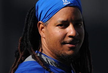 LOS ANGELES, CA - APRIL 30:  Portrait of Manny Ramirez #99 of the Los Angeles Dodgers during batting practice before the game between the San Francisco Giants at Dodger Stadium on April 30, 2009 in Los Angeles, California.  (Photo by Harry How/Getty Images)