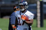 ENGLEWOOD, CO - MAY 03:  First round draft pick running back Knowshon Moreno #27 of Denver Broncos participates in practice at minicamp at the Broncos training facility on May 3, 2009 in Englewood, Colorado.  (Photo by Doug Pensinger/Getty Images)