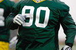 GREEN BAY, WI - MAY 1:  Defensive lineman B.J. Raji #90 runs as he participates in practice drills during Green Bay Packers Minicamp at Don Hutson Center on May 1, 2009 in Green Bay, Wisconsin. (Photo by Scott Boehm/Getty Images)