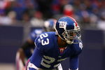 EAST RUTHERFORD, NJ - NOVEMBER 16:  Corey Webster #23 of the New York Giants in action against the Baltimore Ravens during their game on November 16, 2008 at Giants Stadium in East Rutherford, New Jersey.  (Photo by Al Bello/Getty Images)
