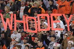 CINCINNATI - DECEMBER 24:  Fans of the Cincinnati Bengals display a 'Who Dey' sign during the NFL game with the Buffalo Bills at Paul Brown Stadium on December 24, 2005 in Cincinnati, Ohio. The Bills won 37-27. (Photo by Andy Lyons/Getty Images)