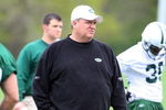 FLORHAM PARK, NJ - MAY 02:  Head coach Rex Ryan of the New York Jets walks on the field during minicamp on May 2, 2009 at the Atlantic Health Jets Training Center in Florham Park, New Jersey.  (Photo by Jim McIsaac/Getty Images)