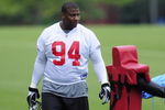 FLOWERY BRANCH, GA - MAY 9: Defensive tackle Peria Jerry #94 of the Atlanta Falcons during minicamp at the Falcons Complex on May 9, 2009 in Flowery Branch, Georgia.  (Photo by Paul Abell/Getty Images)