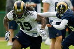 EARTH CITY, MO - MAY 2: Steven Jackson #39 of the St. Louis Rams participates in drills during a mini camp on May 2, 2009 at the Russell Training Center in Earth City, Missouri.  (Dilip Vishwanat/Getty Images)