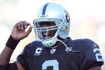 OAKLAND, CA - NOVEMBER 2:  Quarterback JaMarcus Russell #2 of the Oakland Raiders reacts after throwing an interception during the game against the Atlanta Falcons on November 2, 2008 at the Oakland-Alameda County Coliseum in Oakland, California. The Falcons defeated the Raiders 24-0. (Photo by Jed Jacobsohn/Getty Images)