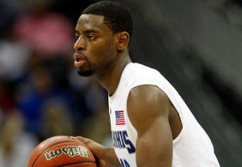 KANSAS CITY, MO - MARCH 21:  Tyreke Evans #12 of the Memphis Tigers dribbles the ball during their second round game against the Maryland Terrapins in the NCAA Division I Men's Basketball Tournament at the Sprint Center on March 21, 2009 in Kansas City, Missouri. The Tigers defeated the Terrapins 89-70.  (Photo by Jamie Squire/Getty Images)