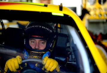DOVER, DE - MAY 30:  Kyle Busch sits in the #18 M&M's Toyota, during practice for the NASCAR Sprint Cup Series Autism Speaks 400 at Dover International Speedway on May 30, 2009 in Dover, Delaware.  (Photo by Jeff Zelevansky/Getty Images for NASCAR)