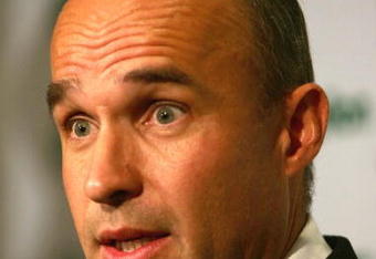 PITTSBURGH - OCTOBER 05:  Jim Balsillie Chairman and Co-CEO of Research In Motion and new owner of the Pittsburgh Penguins speaks in a press conference announcing the  purchase of the team after the first period at Mellon Arena on October 5, 2006 in Pittsburgh, Pennsylvania.  (Photo by Harry How/Getty Images)
