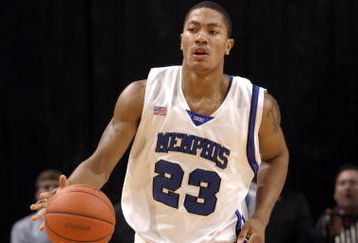 MEMPHIS, TN - MARCH 15: Derrick Rose #23 of the Memphis Tigers brings the ball upcourt against the Tulsa Golden Hurricane during the finals of the Conference USA Basketball Tournament at FedExForum on March 15, 2008 in Memphis, Tennessee. Memphis beat Tulsa 77-51. (Photo by Joe Murphy/Getty Images)