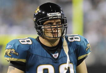 JACKSONVILLE, FL - AUGUST 9: Long snapper Joe Zelenka #88 of the Jacksonville Jaguars watches play against the Atlanta Falcons at Jacksonville Municipal Stadium on August 9, 2008 in Jacksonville, Florida.   (Photo by Al Messerschmidt/Getty Images) 