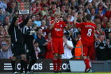 LIVERPOOL, ENGLAND - MAY 24:  Sami Hyypia of Liverpool replaces Steven Gerrard to play his last game for Liverpool in the Barclays  Premier League match between Liverpool and Tottenham Hotspur at Anfield on May 24, 2009 in Liverpool, England.  (Photo by Alex Livesey/Getty Images)