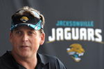 JACKSONVILLE, FL - MAY 1:  Coach Jack Del Rio of the Jacksonville Jaguars talks to the media May 1, 2009 at a team minicamp near Jacksonville Municipal Stadium in Jacksonville, Florida.  (Photo by Al Messerschmidt/Getty Images)
