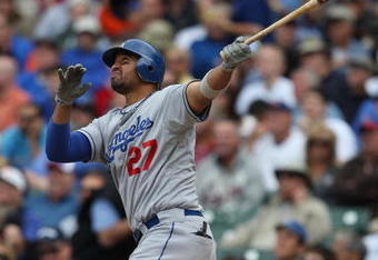 CHICAGO - MAY 29: Matt Kemp #27 of the Los Angeles Dodgers hits a solo home run in the 7th inning against the Chicago Cubs on May 29, 2009 at Wrigley Field in Chicago, Illinois. The Cubs defeated the Dodgers 2-1. (Photo by Jonathan Daniel/Getty Images)