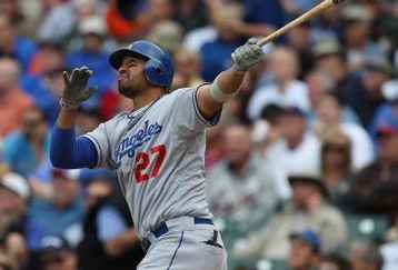 CHICAGO - MAY 29: Matt Kemp #27 of the Los Angeles Dodgers hits a solo home run in the 7th inning against the Chicago Cubs on May 29, 2009 at Wrigley Field in Chicago, Illinois. The Cubs defeated the Dodgers 2-1. (Photo by Jonathan Daniel/Getty Images)