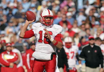 CHAPEL HILL - NOVEMBER 22:  Quarterback Russell Wilson #16 of the North Carolina State Wolfpack passes the ball during the game against the North Carolina Tar Heels at Kenan Stadium on November 22, 2008 in Chapel Hill, North Carolina. ( Photo by: Streeter Lecka/Getty Images)