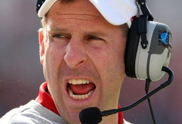 JACKSONVILLE, FL - JANUARY 1:  Head coach Bo Pelini of the Nebraska Cornhuskers yells to his team during the Konica Minolta Gator Bowl against the Clemson Tigers at Jacksonville Municipal Stadium January 1, 2009 in Jacksonville, Florida.  (Photo by Sam Greenwood/Getty Images)