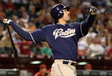 PHOENIX - MAY 26:  Adrian Gonzalez #23 of the San Diego Padres bats against the Arizona Diamondbacks during the major league baseball game at Chase Field on May 26, 2009 in Phoenix, Arizona.  (Photo by Christian Petersen/Getty Images)