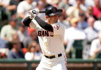 SAN FRANCISCO - MAY 13:  Rich Aurilia #35 of the San Francisco Giants bats against the Washington Nationals at AT&T Park on May 13, 2009 in San Francisco, California.  (Photo by Ezra Shaw/Getty Images)