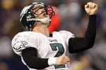 MINNEAPOLIS - JANUARY 4:   David Akers #2 of the Philadelphia Eagles celebrates his 43 yard field goal in the first half against the Minnesota Vikings during the NFC Wild Card playoff game on January 4,2009 at the Hubert H. Humphrey Metrodome in Minneapolis, Minnesota. (Photo by Elsa/Getty Images)