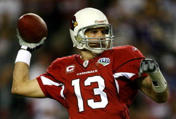 TAMPA, FL - FEBRUARY 01:  Quarterback Kurt Warner #13 of the Arizona Cardinals throws a pass against the Pittsburgh Steelers during Super Bowl XLIII on February 1, 2009 at Raymond James Stadium in Tampa, Florida.  (Photo by Jamie Squire/Getty Images)