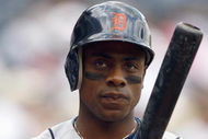 KANSAS CITY, MO - MAY 15:  Curtis Granderson #28of the Detroit Tigers grips his bat during a game against the Kansas City Royals on May 15, 2008 at Kauffman Stadium in Kansas City, Missouri. (Photo by G. Newman Lowrance/Getty Images)