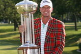 FT. WORTH, TX - MAY 31: Steve Stricker holds the championship trophy after winning the Crowne Plaza Invitational at Colonial Country Club on May 31, 2009 in Ft. Worth, Texas. (Photo by Hunter Martin/Getty Images)