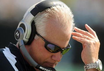 CHARLOTTE, NC - SEPTEMBER 28:  Head coach Mike Smith of the Atlanta Falcons reacts on the sidelines as he watches his team lose to the Carolina Panthers in the game at Bank of America Stadium September 28, 2008 in Charlotte, North Carolina.The Carolina Panthers won the game 24-9. (Photo by Steve Dykes/Getty Images)