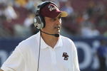 TAMPA, FL - DECEMBER 6: Coach Jeff Jagodzinski of the Boston College Eagles directs play against the Virginia Tech Hokies  in the 2008 ACC Football Championship game at Raymond James Stadium on December 6, 2008 in Tampa, Florida.  (Photo by Al Messerschmidt/Getty Images)
