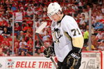 DETROIT - MAY 31:  Evgeni Malkin #71 of the Pittsburgh Penguins reacts after a score by the Detroit Red Wings during Game Two of the 2009 Stanley Cup Finals at Joe Louis Arena on May 31, 2009 in Detroit, Michigan.  (Photo by Harry How/Getty Images)