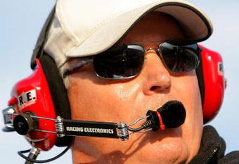 DAYTONA BEACH, FL - FEBRUARY 12:  Team owner Rick Hendrick watches the race from the pit box during the NASCAR Sprint Cup Series Gatorade Duel 2 at Daytona International Speedway on February 12, 2009 in Daytona Beach, Florida.  (Photo by Matthew Stockman/Getty Images)