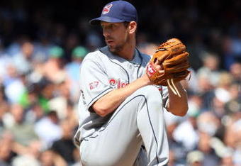 NEW YORK - APRIL 16:  Cliff Lee #31 of the Cleveland Indians pitches against the New York Yankees during opening day at the new Yankee Stadium on April 16, 2009 in the Bronx borough of New York City. This is the first regular season MLB game being played at the new venue which replaced the old Yankee Stadium as the Yankees home field.  (Photo by Jim McIsaac/Getty Images)