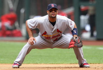 PHOENIX - APRIL 15:  Infielder lbert Pujols #5 of the St. Louis Cardinals in action during the game against the Arizona Diamondbacks at Chase Field on April 15, 2009 in Phoenix, Arizona. The Cardinals defeated the Diamondbacks 12-7.  (Photo by Christian Petersen/Getty Images)