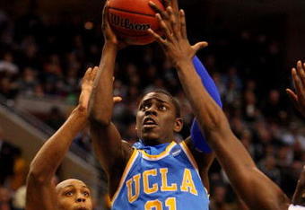 PHILADELPHIA - MARCH 21:  Jrue Holiday #21 of the UCLA Bruins shoots against Dante Cunningham #33 of the Villanova Wildcats during the second round of the NCAA Division I Men's Basketball Tournament at the Wachovia Center on March 21, 2009 in Philadelphia, Pennsylvania.  (Photo by Jim McIsaac/Getty Images)