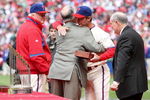 PHILADELPHIA - APRIL 08:  Jamie Moyer #50 of the Philadelphia Phillies accepts his World Series ring during a ceremony prior to the game against the Atlanta Braves at Citizens Bank Park on April 8, 2009 in Philadelphia, Pennsylvania.  (Photo by Nick Laham/Getty Images)