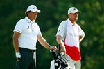 PONTE VEDRA BEACH, FL - MAY 08:  (L-R) Phil Mickelson stands with his caddie Jim 'Bones' MacKay on the 14th hole during the second round of THE PLAYERS Championship on THE PLAYERS Stadium Course at TPC Sawgrass on May 8, 2009 in Ponte Vedra Beach, Florida.  (Photo by Richard Heathcote/Getty Images)