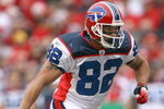 KANSAS CITY, MO - NOVEMBER 23:  Josh Reed #82 of the Buffalo Bills runs up the field during the game against the Kansas City Chiefs on November 23, 2008 at Arrowhead Stadium in Kansas City, Missouri. (Photo by Jamie Squire/Getty Images)