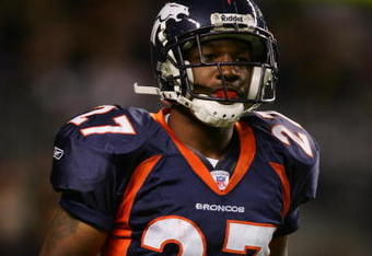 DENVER - AUGUST 20:  Darrent Williams #27 of the Denver Broncos stands on the field during the preseason game with the San Francisco 49ers at Invesco Field at Mile High on August 20, 2005 in Denver, Colorado.  The Broncos defeated the 49ers 26-21. (Photo by Doug Pensinger/Getty Images)