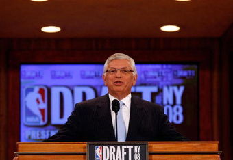 NEW YORK - JUNE 26: NBA Commissioner David Stern speaks during the 2008 NBA Draft at the Wamu Theatre at Madison Square Garden June 26, 2008 in New York City. NOTE TO USER: User expressly acknowledges and agrees that, by downloading and or using this photograph, User is consenting to the terms and conditions of the Getty Images License Agreement.  (Photo by Nick Laham/Getty Images)