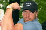 404594 15: Professional wrestler Triple H arrives at the 9th Annual Kids for Kids celebrity carnival April 28, 2002 in New York City. The carnival benefits the Elizabeth Glaser Pediatric AIDS foundation. (Photo by Lawrence Lucier/Getty Images)