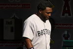 ANAHEIM, CA - MAY 14:  David Ortiz #34 of the Boston Red Sox walks in the dugout after grounding out for the final out with the bases loaded in the 12th inning against  the Los Angeles Angels of Anaheim on May 14, 2009 at Angel Stadium in Anaheim, California.  The Angels won 5-4 in 12 innings.   (Photo by Stephen Dunn/Getty Images)