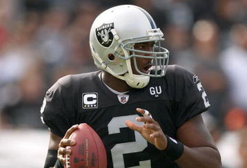 OAKLAND, CA - NOVEMBER 2:  Quarterback JaMarcus Russell #2 of the Oakland Raiders looks to make a pass play during the game against the Atlanta Falcons on November 2, 2008 at the Oakland-Alameda County Coliseum in Oakland, California. The Falcons defeated the Raiders 24-0. (Photo by Jed Jacobsohn/Getty Images)