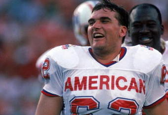 HONOLULU, HI - FEBRUARY 4:  Buffalo Bills offensive tackle Tunch Ilkin #62 of the AFC squad laughs during the 1990 NFL Pro Bowl at Aloha Stadium on February 4, 1990 in Honolulu, Hawaii.  The NFC won 27-21.  (Photo by George Rose/Getty Images)