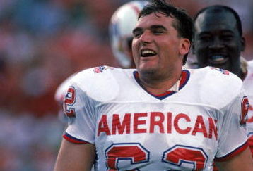 HONOLULU, HI - FEBRUARY 4:  Buffalo Bills offensive tackle Tunch Ilkin #62 of the AFC squad laughs during the 1990 NFL Pro Bowl at Aloha Stadium on February 4, 1990 in Honolulu, Hawaii.  The NFC won 27-21.  (Photo by George Rose/Getty Images)