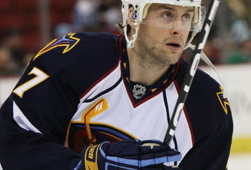 PITTSBURGH - MARCH 17: Rich Peverley #47 of the Atlanta Thrashers skates against the Pittsburgh Penguins on March 17, 2009 at the Mellon Arena in Pittsburgh, Pennsylvania. (Photo by Bruce Bennett/Getty Images)