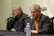 SAN FRANCISCO - SEPTEMBER 21: San Francisco Giants Senior Vice President and General Manager Brian Sabean (L) and President and Managing General Partner Peter Magowan at a press conference announcing the Giants will not bring Barry Bonds back for the Giants 2008 season September 21, 2007 in San Francisco, California. Barry Bonds played for 15 years with the Giants and became the all-time home run leader after breaking Hank Aaron's record this year. Bonds made no indication in his statement on his website that he would be retiring. (Photo by David Paul Morris/Getty Images)