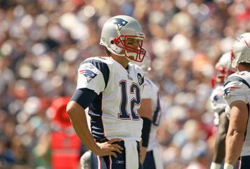 FOXBORO, MA - SEPTEMBER 7:  Quarterback #12 of the New England Patriots looks on during their NFL game against the Kansas City Chiefs on September 7, 2008 at Gillette Stadium in Foxboro, Massachusetts. The Patriots defeated the Chiefs 17-10. (Photo by Elsa Garrison/Getty Images)
